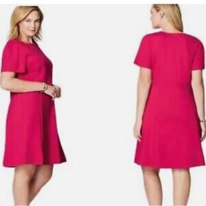 NWT Christian Siriano for J. Jill Hot Pink A Line Skater Dress Size S